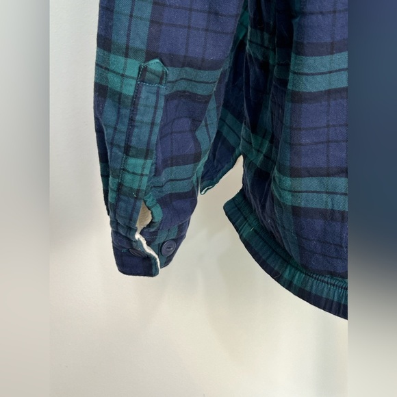 L.L. Bean Men’s Navy Blue Flannel Cotton Fleece Lined Button Up Jacket Size XL - Picture 6 of 13